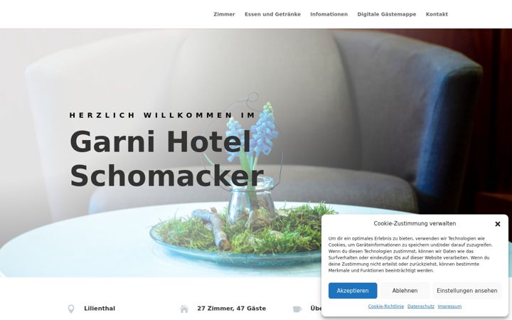 Screenshot of hotelschomacker.de