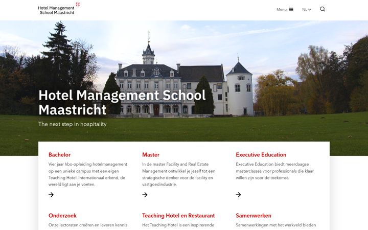 Screenshot of hotelschoolmaastricht.nl
