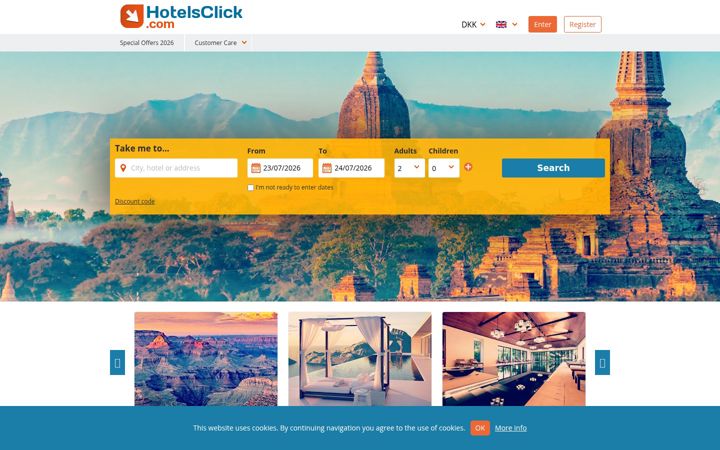 Screenshot of hotelsclick.com