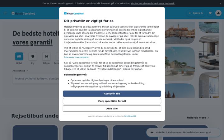 Posnetek zaslona hotelscombined.com