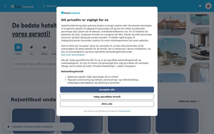 Screenshot of hotelscombined.dk