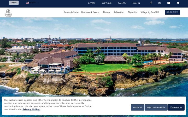 Screenshot of hotelseacliff.com
