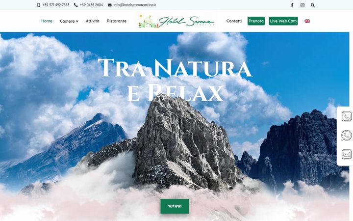 Screenshot of hotelserenacortina.it