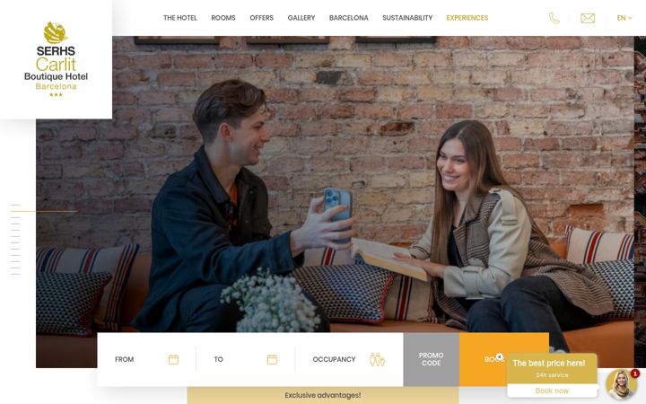 Captură de ecran a hotelserhscarlit.com