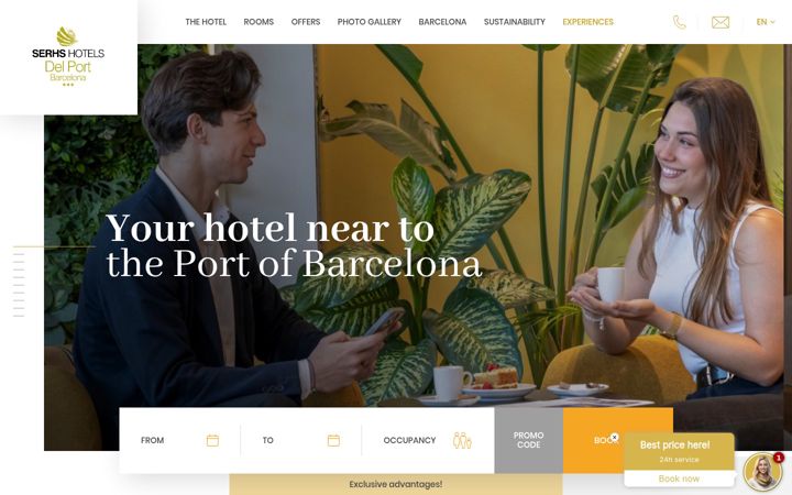 Screenshot of hotelserhsdelport.com