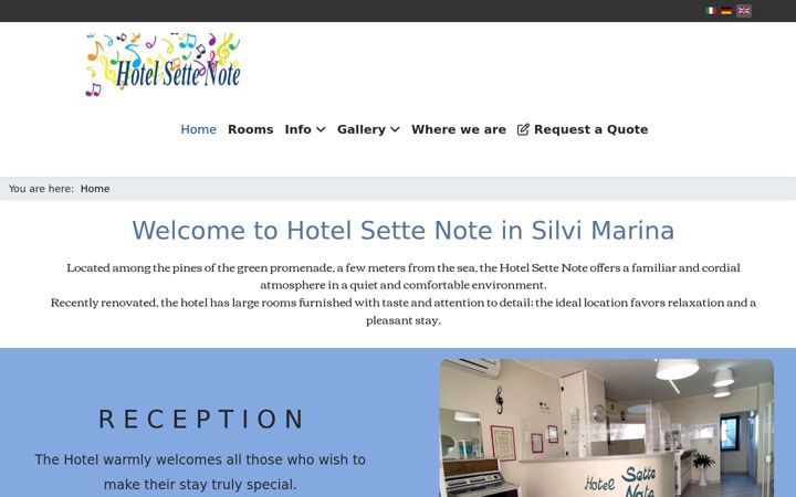 Screenshot of hotelsettenote.com
