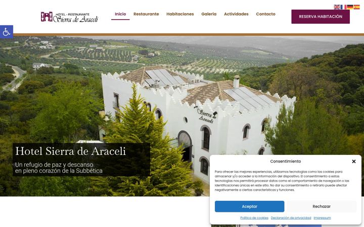 Screenshot of hotelsierradearaceli.es