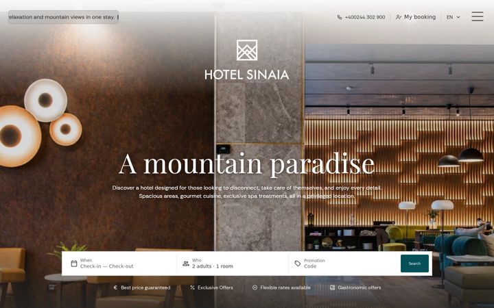 Screenshot of hotelsinaia.ro