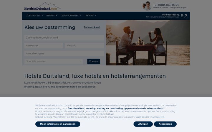 Screenshot of hotelsinduitsland.com