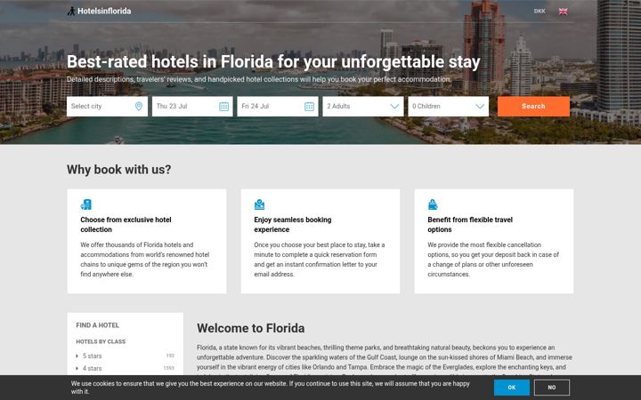 Screenshot of hotelsinflorida.net