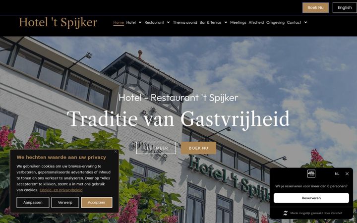 Screenshot of hotelspijker.nl