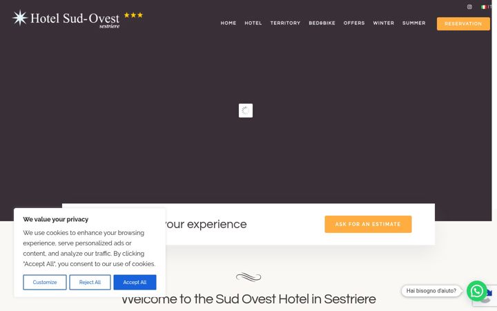 Screenshot of hotelsud-ovest.it