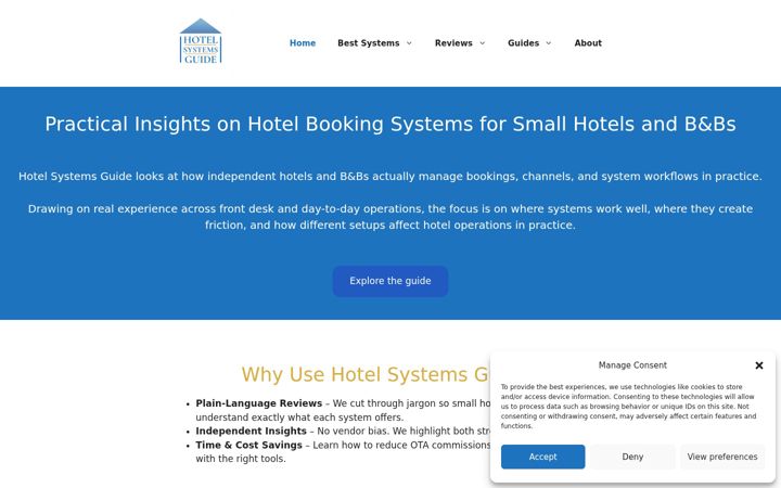 Screenshot of hotelsystemsguide.com