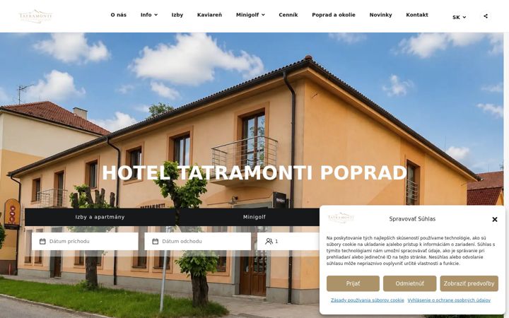 Screenshot of hoteltatramonti.sk