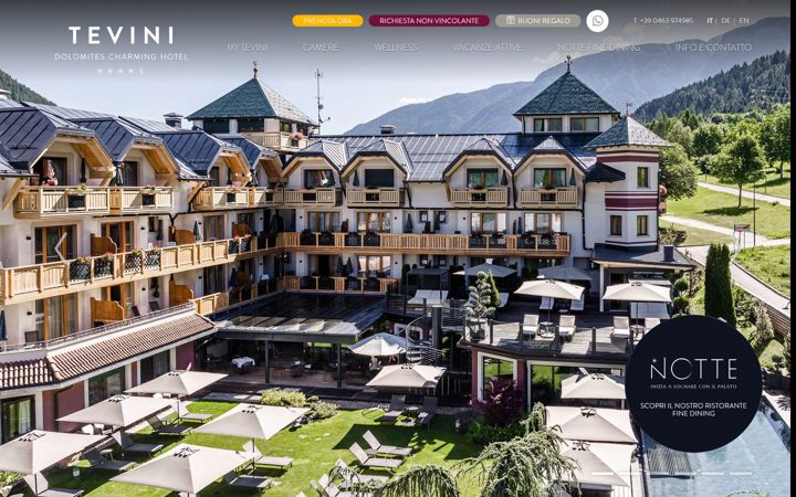 Screenshot of hoteltevini.com