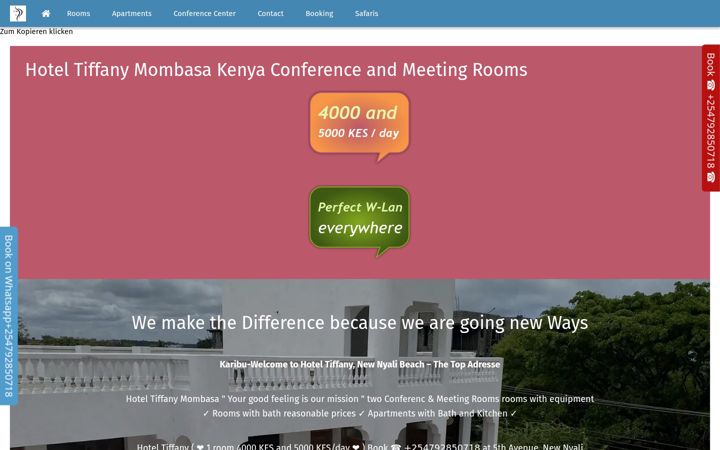 Screenshot of hoteltiffany.in