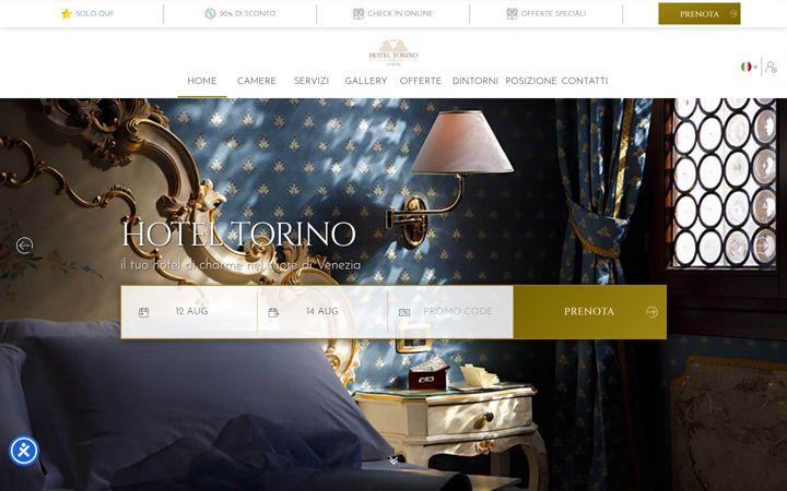 Screenshot of hoteltorino.com