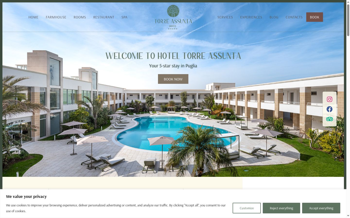 Screenshot del banner di consenso mostrato prima di qualsiasi interazione