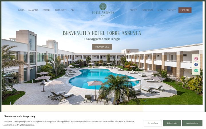 Screenshot of hoteltorreassunta.com