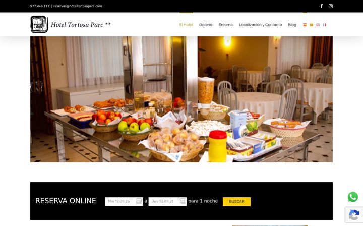 Screenshot of hoteltortosaparc.com