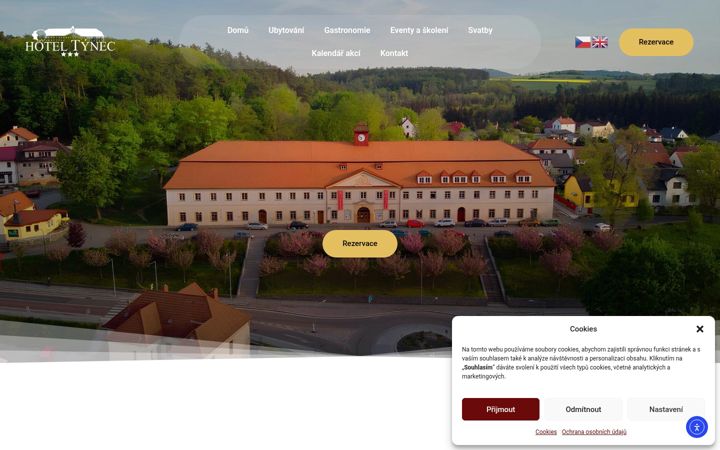 Screenshot of hoteltynec.cz