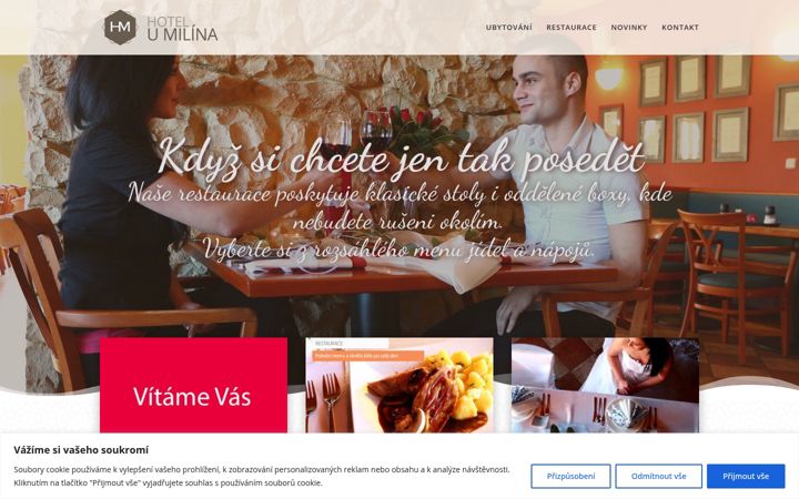 Screenshot of hotelumilina.cz