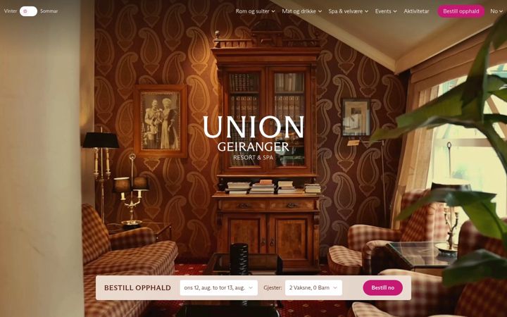 Screenshot of hotelunion.no