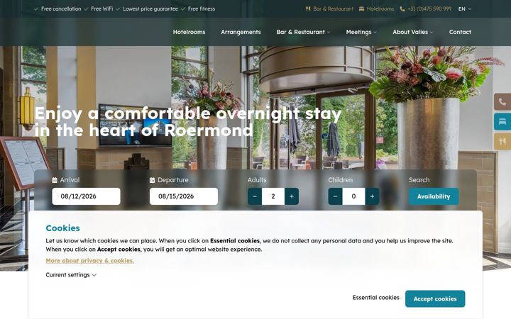 Screenshot of hotelvalies.nl