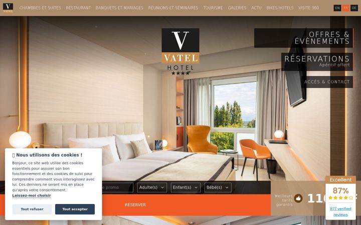 Screenshot of hotelvatel.ch