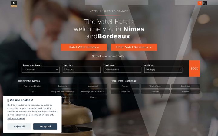 Screenshot of hotelvatel.fr