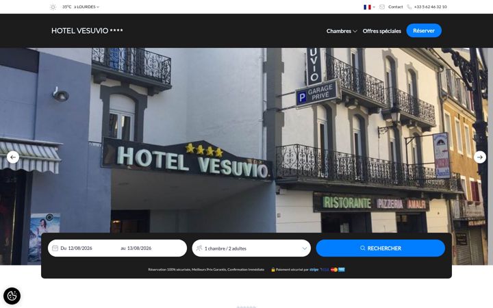 Screenshot of hotelvesuviolourdes.com