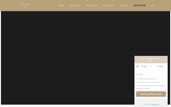 Screenshot of hotelvieuxmoulin.lu