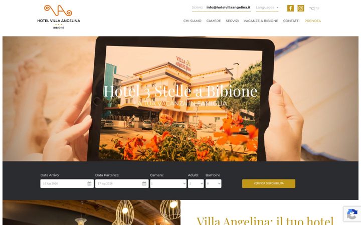 Screenshot von hotelvillaangelina.it