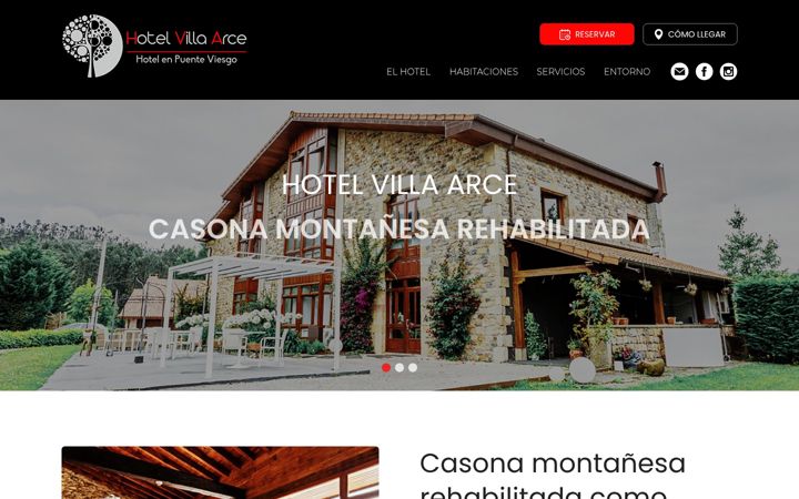Screenshot of hotelvillaarce.es