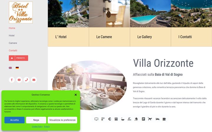 Screenshot of hotelvillaorizzonte.com