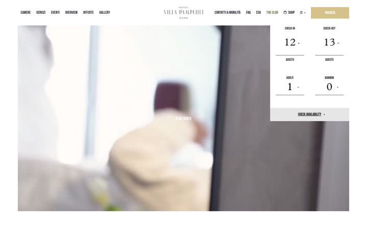 Screenshot of hotelvillapamphiliroma.com