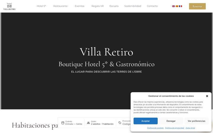 Screenshot of hotelvillaretiro.com