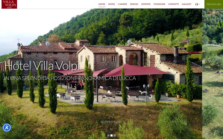 Screenshot of hotelvillavolpi.com