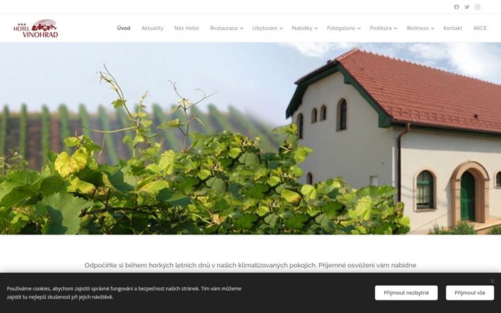 Screenshot of hotelvinohrad.cz