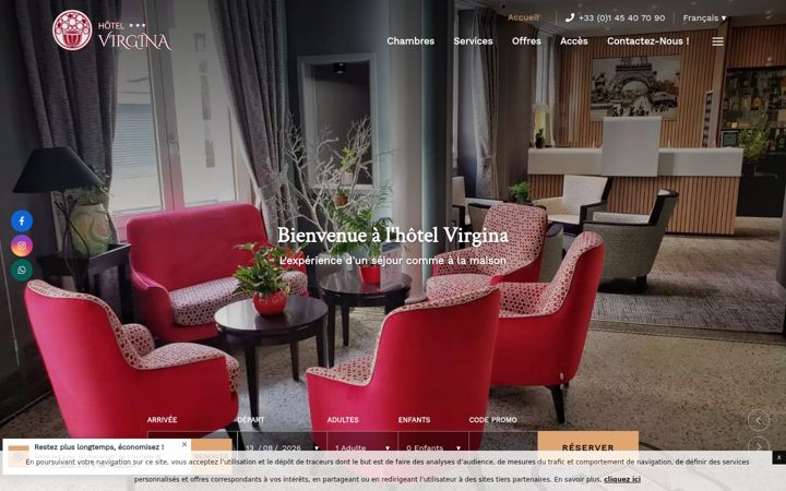 Screenshot of hotelvirgina.com