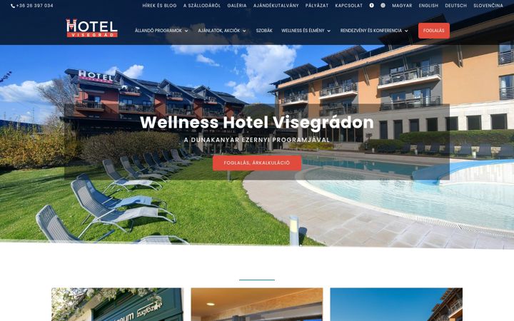 Screenshot of hotelvisegrad.hu