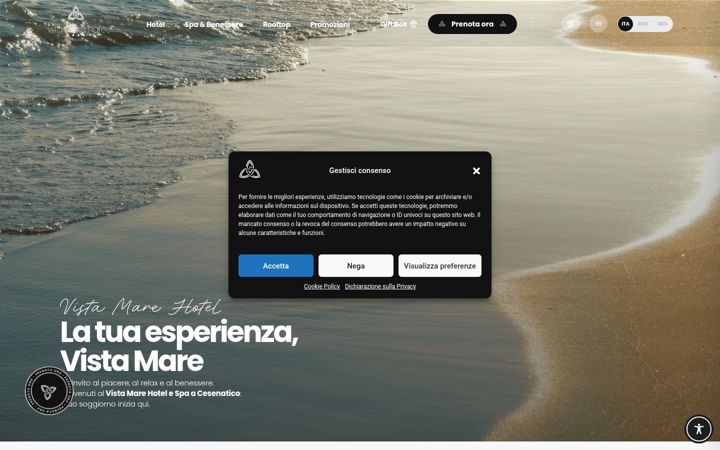 Screenshot of hotelvistamarecesenatico.it