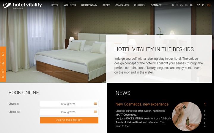Screenshot of hotelvitality.com