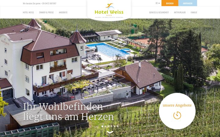 Screenshot of hotelweiss.it