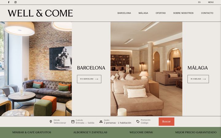Screenshot of hotelwellandcome.com