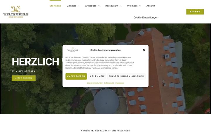 Screenshot of hotelweltemuehle.de