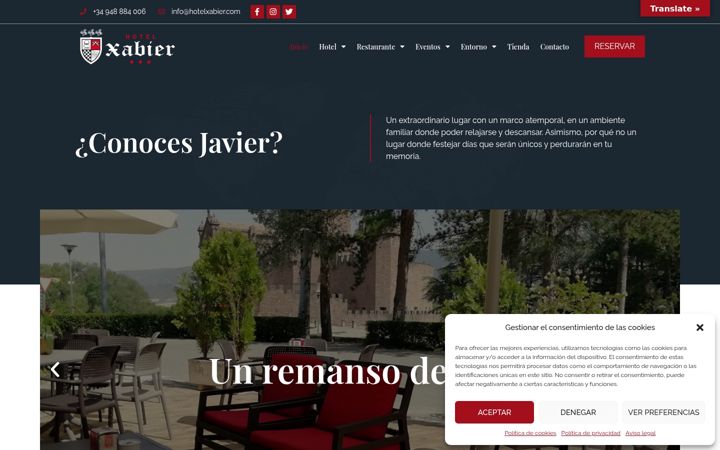 Screenshot of hotelxabier.com