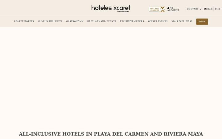 Screenshot of hotelxcaret.com