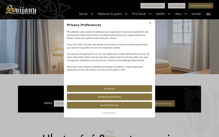 Screenshot of hotelzameksvijany.cz