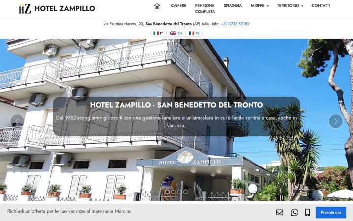 Screenshot of hotelzampillo.it
